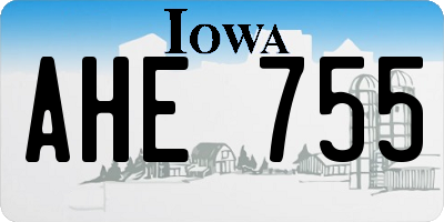 IA license plate AHE755