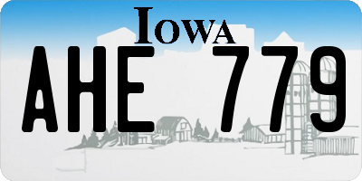 IA license plate AHE779