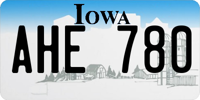 IA license plate AHE780