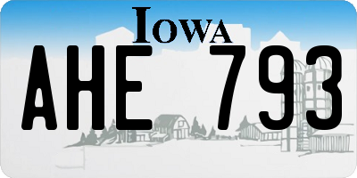 IA license plate AHE793