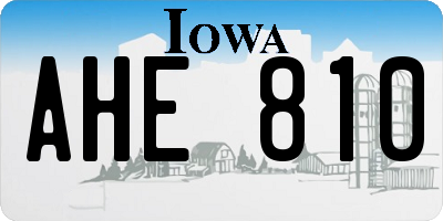 IA license plate AHE810