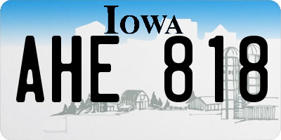 IA license plate AHE818