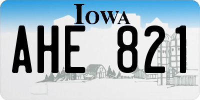 IA license plate AHE821