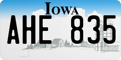 IA license plate AHE835