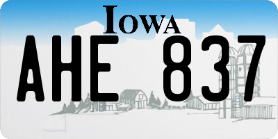 IA license plate AHE837