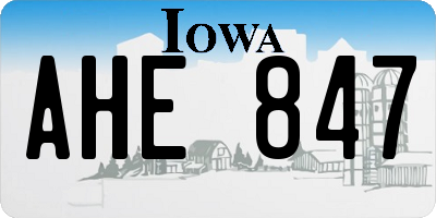 IA license plate AHE847