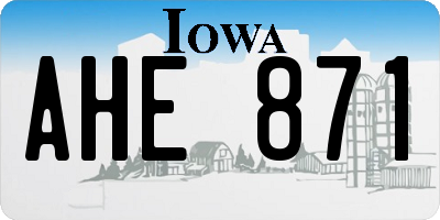 IA license plate AHE871