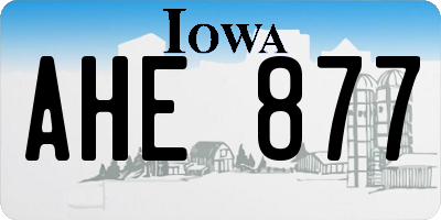 IA license plate AHE877