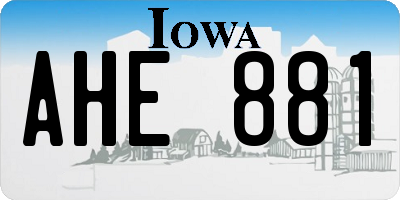 IA license plate AHE881