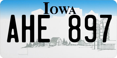 IA license plate AHE897