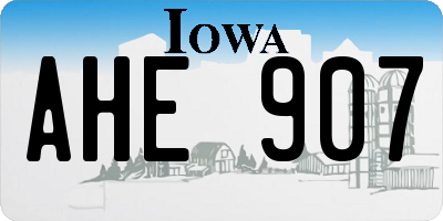 IA license plate AHE907