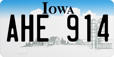 IA license plate AHE914