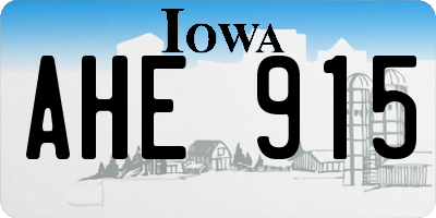 IA license plate AHE915