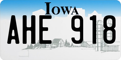 IA license plate AHE918