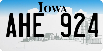 IA license plate AHE924