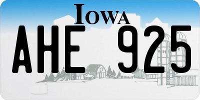 IA license plate AHE925