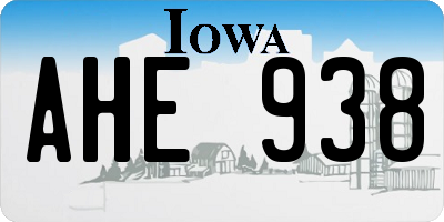 IA license plate AHE938
