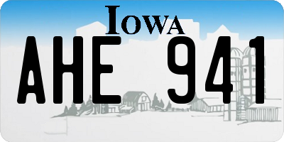 IA license plate AHE941