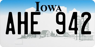 IA license plate AHE942