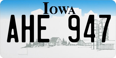 IA license plate AHE947