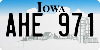 IA license plate AHE971