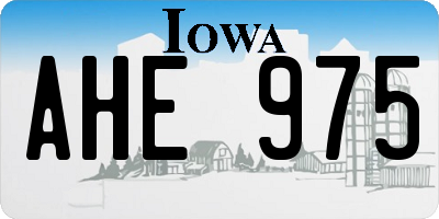 IA license plate AHE975