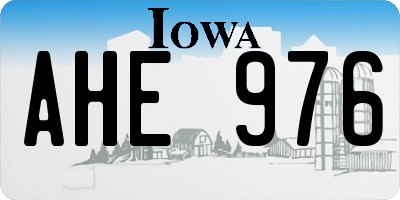 IA license plate AHE976