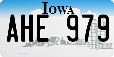 IA license plate AHE979