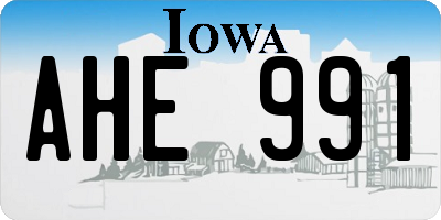 IA license plate AHE991