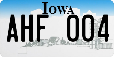 IA license plate AHF004