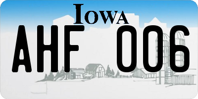 IA license plate AHF006