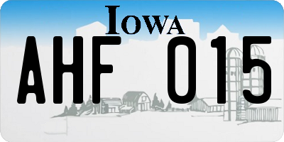 IA license plate AHF015