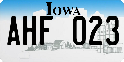 IA license plate AHF023