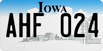 IA license plate AHF024