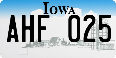 IA license plate AHF025