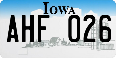 IA license plate AHF026