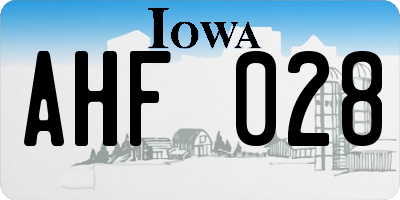 IA license plate AHF028