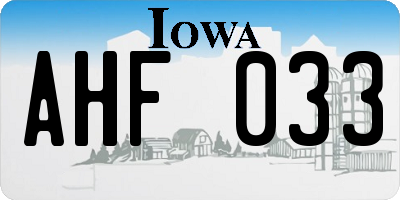 IA license plate AHF033