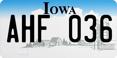IA license plate AHF036