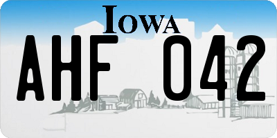 IA license plate AHF042
