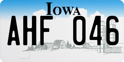 IA license plate AHF046