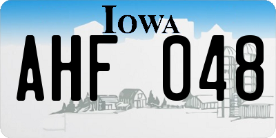 IA license plate AHF048
