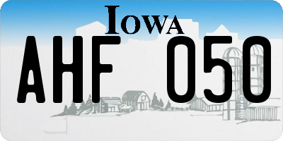 IA license plate AHF050