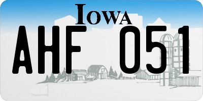 IA license plate AHF051