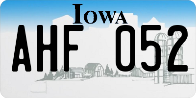 IA license plate AHF052