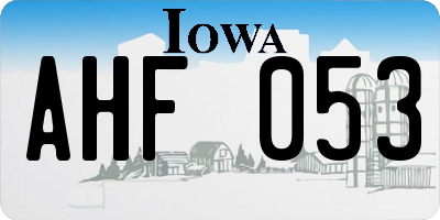 IA license plate AHF053