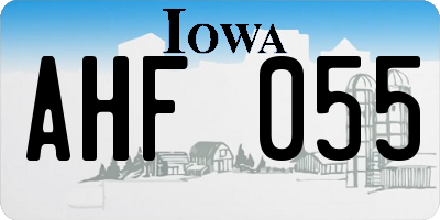IA license plate AHF055