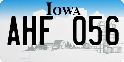 IA license plate AHF056