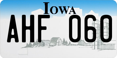 IA license plate AHF060