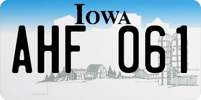 IA license plate AHF061